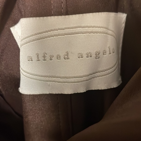 Alfred Angelo Rich Mocha Bow Gown Bridesmaid Strapless Dress - Picture 4 of 4